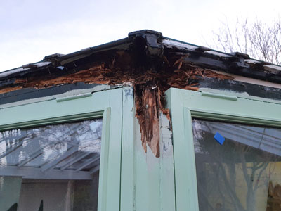 Wooden conservatory repair